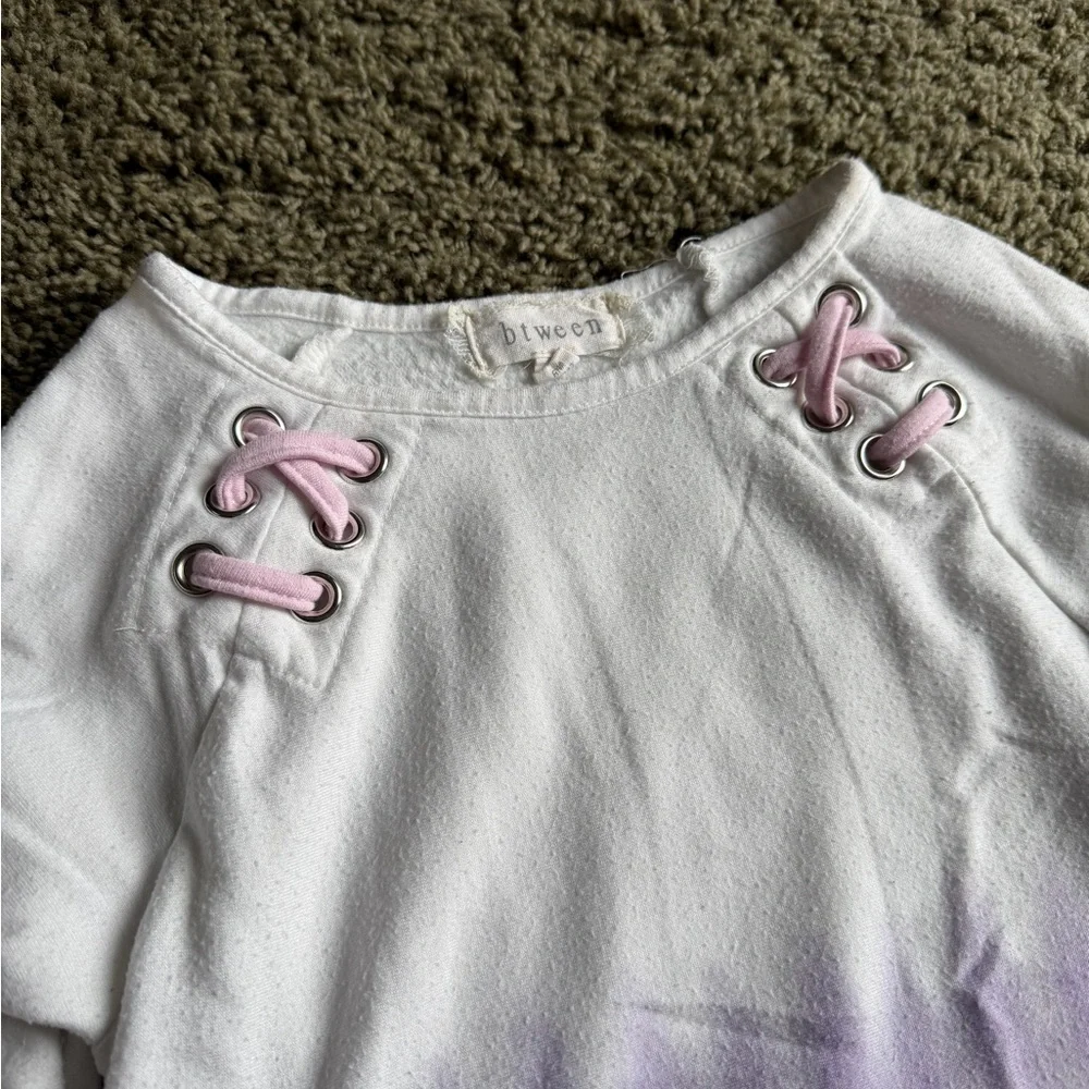 btween Loungewear Kids Set with Pink & Purple Tie-Dye Accents- size 8 - Picture 3 of 12